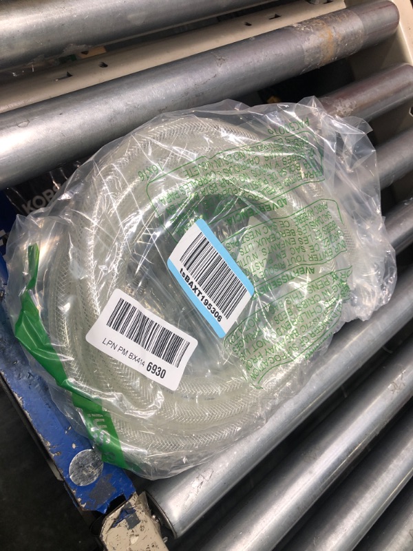 Photo 2 of 1/2" ID x 3/4" OD - 10 Ft High Pressure Braided Clear PVC Vinyl Tubing Flexible Vinyl Tube, Heavy Duty Reinforced Vinyl Hose Tubing 1/2" ID x 3/4" OD 10FT