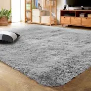 Photo 1 of  Area Rugs Fluffy Living Room Carpets for Children Bedroom Home Decor Nursery Rug LARGE, Gray