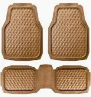 Photo 1 of CAR PASS Heavy Duty Rubber Car Mats, Deep Dish All-Weather Floor Mat for Car Full Set Durable Anti-Slip 3D Rhombus Waterproof Trim to Fit Liner Universal Fit Automotive,Sedan,SUV,Truck, 3 Piece Beige