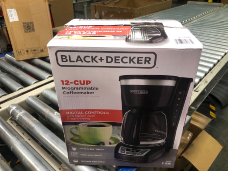 Photo 2 of Black+Decker CM1160B 12-Cup Programmable Coffee Maker, Black/Stainless Steel