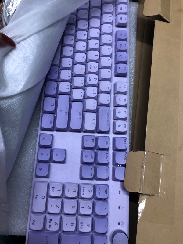 Photo 3 of seenda Wireless Mechanical Purple Colorful Keyboard, Tactile Quiet Keyboard with Low Profile, Bluetooth/2.4G Connection, Rechargeable Backlit Keyboard, Programmable for Mac/iPad/Windows/Android