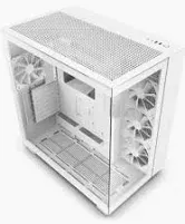 Photo 1 of NZXT H9 Flow Dual-Chamber ATX Mid-Tower PC Gaming Case CM-H91FW-01 - High-Airflow Perforated Top Panel Tempered Glass Front & Side Panels 360mm Radiator Support Cable Management White