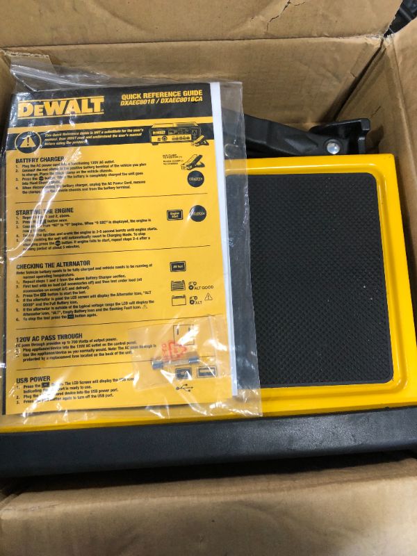 Photo 6 of DEWALT DXAEC801B 30 Amp Bench Battery Charger: 80 Amp Engine Start, 2 Amp Maintainer, 120V AC Outlet, 3.1A USB Port, Battery Clamps Single Battery Charger