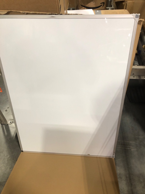 Photo 2 of VIZ-PRO Double-Sided Magnetic Mobile Whiteboard 48 x 36 Inches, Aluminium Frame and Stand, with 12-Count Markers