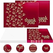 Photo 1 of 100 Red Thank You Cards With Envelopes Bulk - Graduation Thank You Cards 2024 - Also For Baby Shower, Bridal Shower - Perfect Wedding Thank You Cards With Envelopes