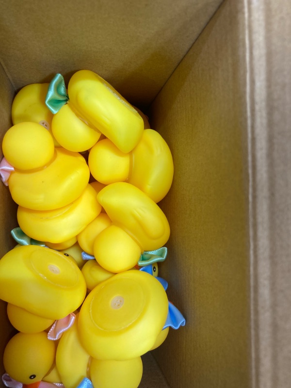 Photo 1 of 24 Sets Assorted Easter Mini Rubber Duck Bulk with Mini Bunny Ear Top Hat and Bow Ties Bunny Duckies Bath Toys for Kids Baby Showers Accessories Easter Basket Stuffers and Gifts Party Favors