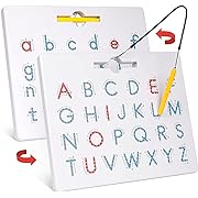 Photo 1 of Gamenote Double Sided Magnetic Letter Board - 2 in 1 Alphabet Magnets Tracing Board for Toddlers ABC Letters Uppercase & Lowercase Practicing Learning Education Toys