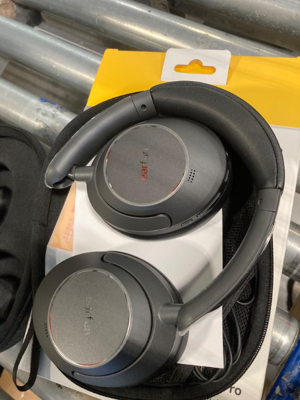 Photo 1 of EarFun Wave Pro Active Noise Canceling Headphones, Wireless Over Ear Bluetooth Headphones, LDAC Hi-Res Sound, 5 Mics AI Clear Call, 80H Playtime, Multipoint Connection, Comfort Fit, Custom EQ via App Black