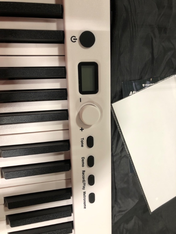 Photo 1 of FingerBallet Portable Piano Keyboard, Semi-Weighted Folding Digital Piano 88 Key, Full Size, Wood Grain, Electric Piano Keyboard w/MIDI Bluetooth, Suitable for Adult, Toddler, Kids 88 KEY WHITE
