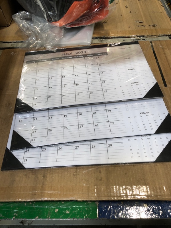 Photo 2 of SET OF 3 Desk Calendar 2024,Large 2024 Desk Calendar -17" x 12" Monthly Wall Calendar for Home or Office,Large Ruled Blocks,Clear Plastic Cover,Thick Paper,Calendar Now Runs until December 2024