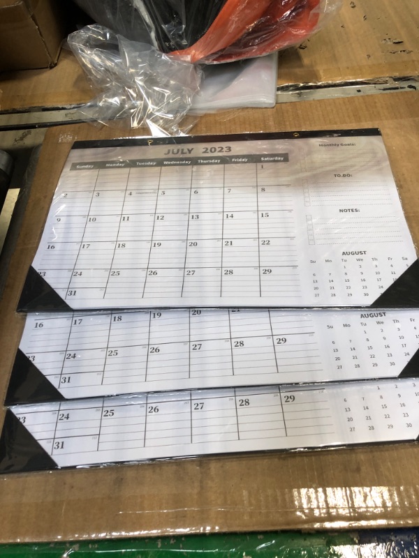 Photo 1 of Desk Calendar 2024,Large 2024 Desk Calendar -17" x 12" Monthly Wall Calendar for Home or Office,Large Ruled Blocks,Clear Plastic Cover,Thick Paper,Calendar Now Runs until December 2024