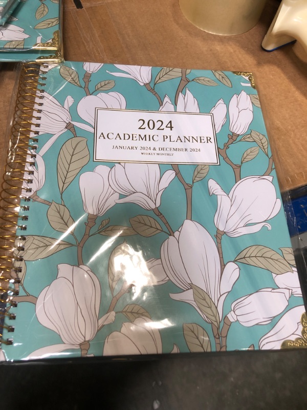 Photo 1 of 2024 Planner-2024 Weekly and Monthly Planner 8.5x11 Deluxe Daily Agenda Academic Planner,12 Monthly Tabs, Calendar, Inner Pocket, Flexible Cover,Twin-Wire Binding