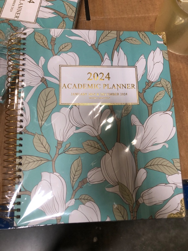 Photo 2 of 2024 Planner-2024 Weekly and Monthly Planner 8.5x11 Deluxe Daily Agenda Academic Planner,12 Monthly Tabs, Calendar, Inner Pocket, Flexible Cover,Twin-Wire Binding