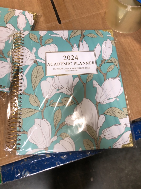 Photo 2 of 2024 Planner-2024 Weekly and Monthly Planner 8.5x11 Deluxe Daily Agenda Academic Planner,12 Monthly Tabs, Calendar, Inner Pocket, Flexible Cover,Twin-Wire Binding