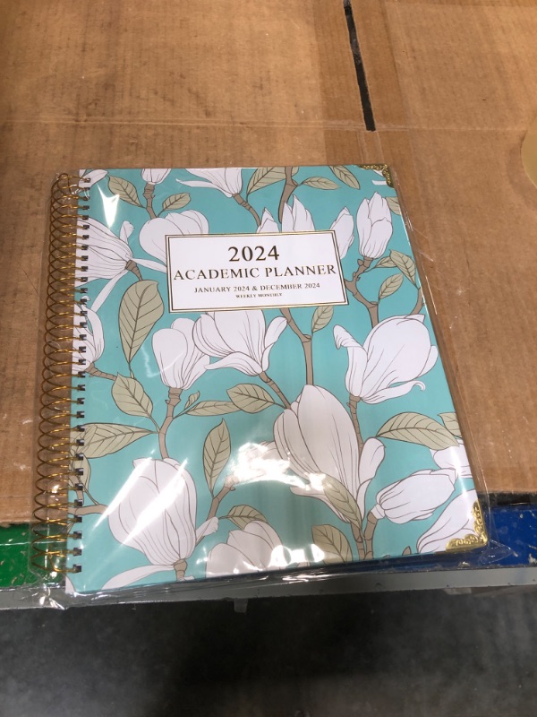 Photo 2 of 2024 Planner-2024 Weekly and Monthly Planner 8.5x11 Deluxe Daily Agenda Academic Planner,12 Monthly Tabs, Calendar, Inner Pocket, Flexible Cover,Twin-Wire Binding