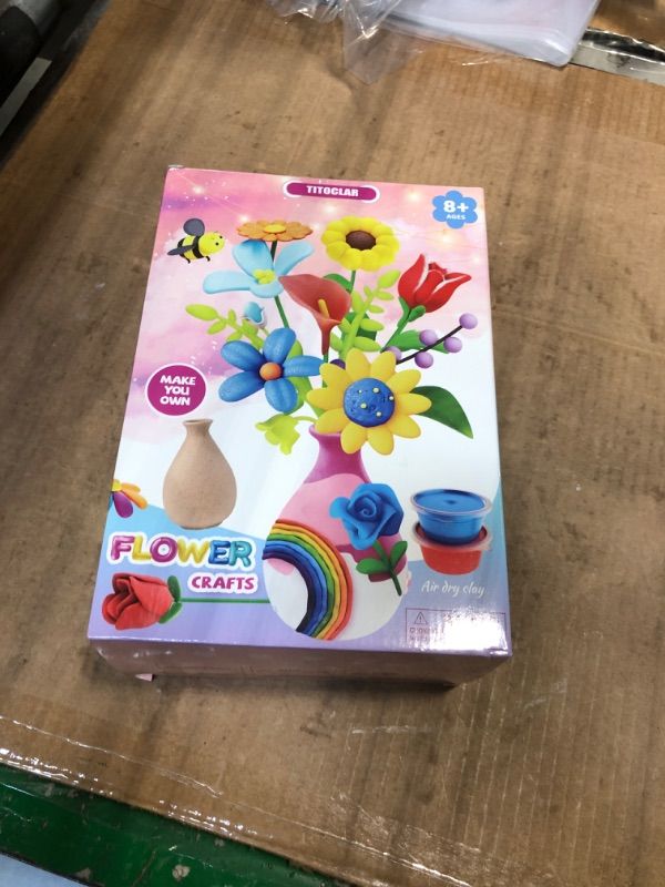 Photo 2 of Titoclar Arts & Crafts Kits for Kids Girls 8-12, Air Dry Clay Modeling Clay, Mothers Day Crafts for Kids, Birthday Mothers Day Gifts for Girls 6 7 8 9 10 11 12 Year Old, Girl Kids Toys Clay Flowers