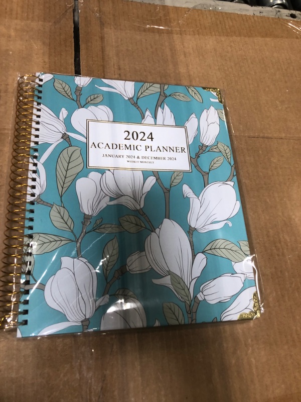 Photo 2 of 2024 Planner-2024 Weekly and Monthly Planner 8.5x11 Deluxe Daily Agenda Academic Planner,12 Monthly Tabs, Calendar, Inner Pocket, Flexible Cover,Twin-Wire Binding ****USED*** 