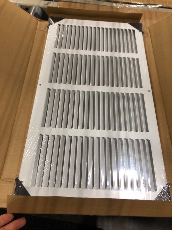 Photo 2 of 2 Pack of Handua 20"W x 10"H [Duct Opening Size] Steel Return Air Grille | Vent Cover Grill for Sidewall and Ceiling, White | Outer Dimensions: 21.75"W X 11.75"H for 20x10 Duct Opening 2 20"W x 10"H [Duct Opening]