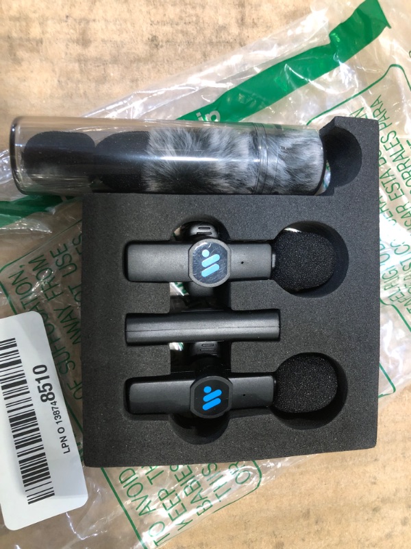 Photo 1 of 2pcs Lavalier Wireless Microphone for iPhone iPad, Wireless Microphone for Video Recording, Game Live Streaming, Interviews, YouTube, TikTok, Vlog(for iPhone 14 and Below)