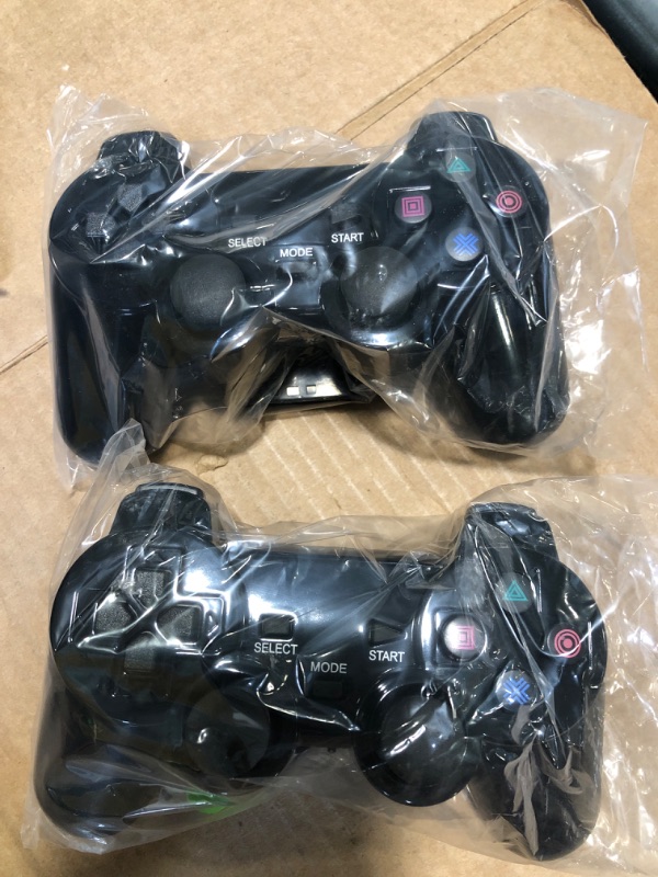 Photo 2 of 2 Pack Wireless Controller 2.4G double shock Compatible with PS2 /PS1/PC(Jet Black)
