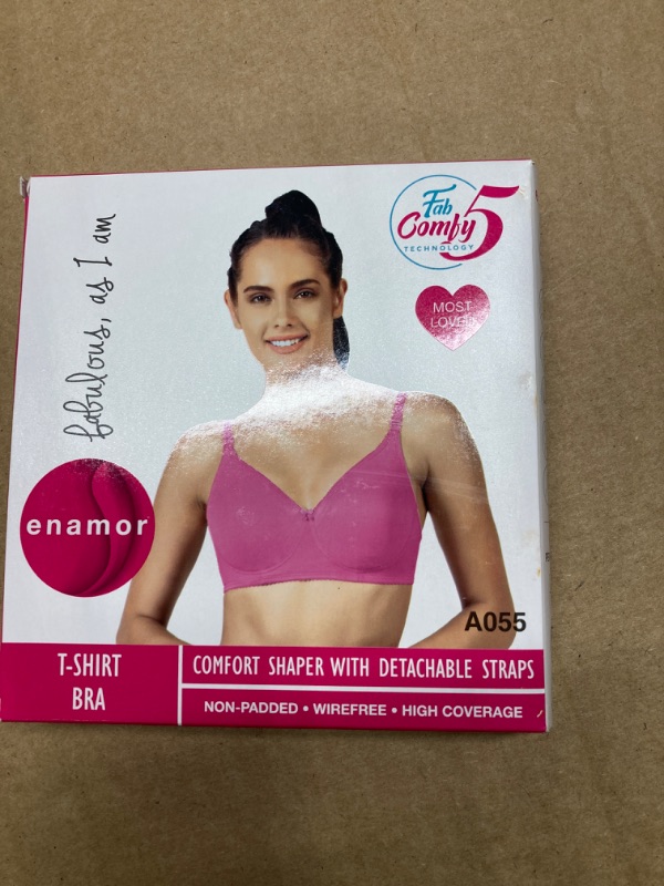 Photo 2 of Enamor Wireless Non Padded Bra for Women - Full Coverage, Removable Straps, Strapless, with Back Closure 36C Black