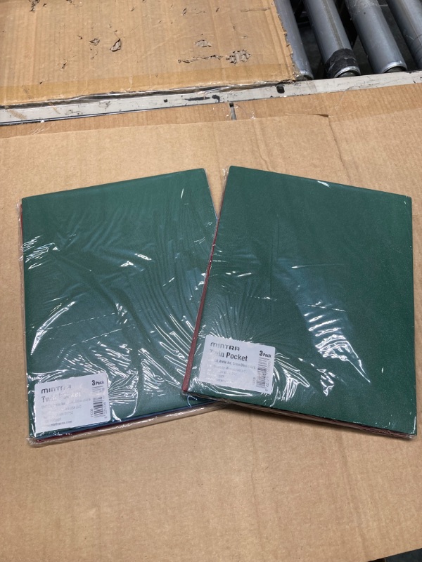 Photo 1 of Mintra Poly Pocket Folders 6pk - Heavy Duty (Chili Oil/Arctic Ice/Green Olive) - 2 Pack