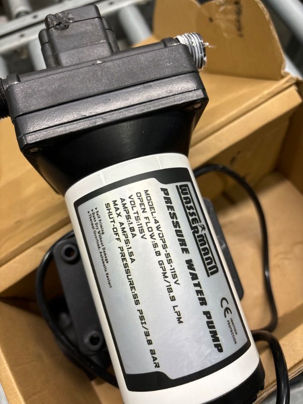 Photo 1 of *** FOR PARTS ONLY ** NO RETUNRS***
WASSERMANN Water Pressure Booster Pump 115V AC with Pressure Switch,Self-priming Water Pump 5.0GPM 55PSI,for RV Kitchen Barthroom Marine Yacht Garden 4WDP5-55-115V  ** for parts**