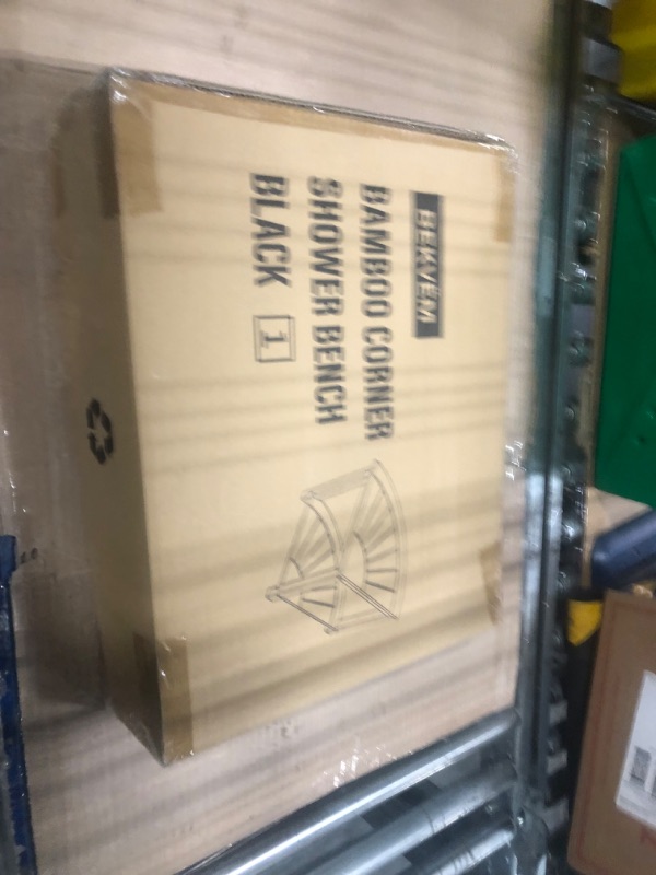 Photo 1 of Bamboo Corner Shower Bench for Inside Shower - Black