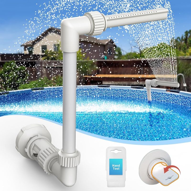 Photo 1 of ****USED*** Klleyna Water-Fountain Swimming-Pool Sprinkle Accessories - Waterfall above In-ground Pool, Cooling Spray for Outdoor Garden Pond Aerator Circulation, High Pressure Jet Fountain Pump Attachment
