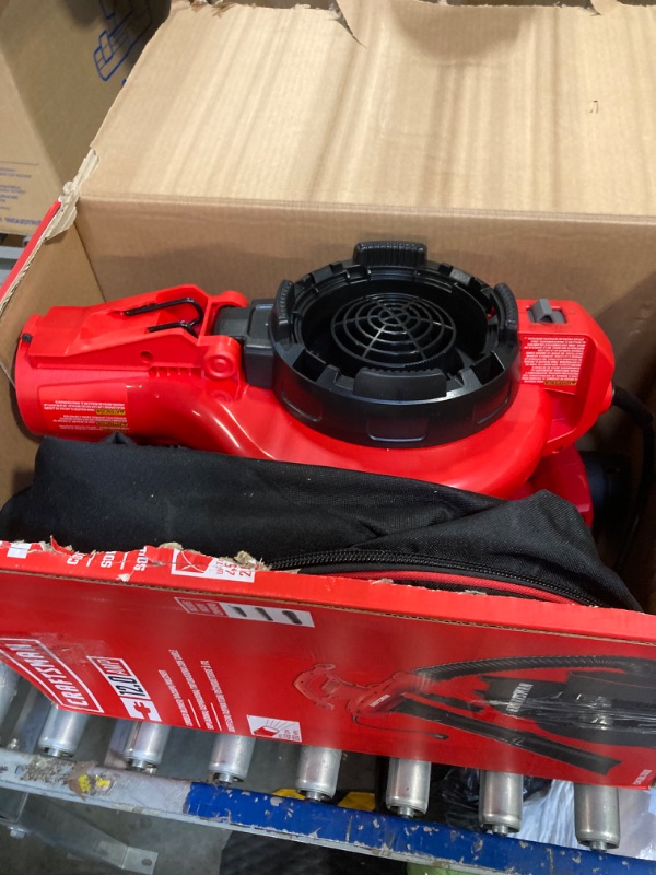 Photo 3 of ***NON FUNCTIONAL//SOLD AS PARTS*** **ALL SALES FINAL** 
CRAFTSMAN 3-in-1 Leaf Blower, Leaf Vacuum and Mulcher, Up to 260 MPH, 12 Amp, Corded Electric (CMEBL7000)