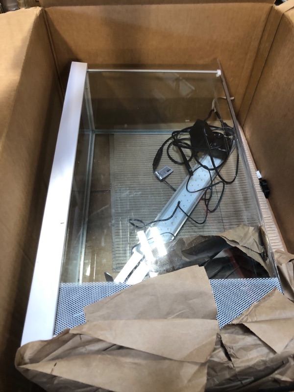 Photo 3 of *** SELLING AS PARTS NO RETURN AS IS***Turtle Tank Aquarium, Reptile Tank Habitat Kit, Acrylic Turtle Tank Starter Kit with Multi-Function Area, Water Filter, UV Basking Platform Light for Turtles, Cray, Fish, Small Reptiles
