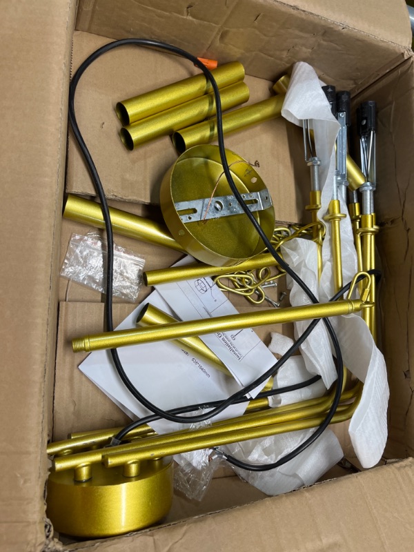 Photo 2 of ***AS IS / NO RETURNS -  FINAL SALE*** parts only**
Modern Gold Chandelier for Dining Room, 6-Lights Farmhouse Candle Chandeliers over Table, Industrial Hanging Pendant Light Fixture for Living Room Kitchen island Entryway Foyer Bedroom Farmhouse Gold