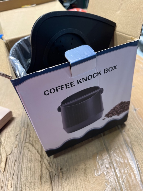 Photo 2 of ****USED** 6.3 inch Large Espresso Knock Box Silicone coffee Tamper Mat Espresso Machine Accessories Set of 2 with Removable Knock Bar and Anti-Slip Base for Home Office Barista Tools for Bar Shop 6.3 Inch Knock Box with Tamper Mat