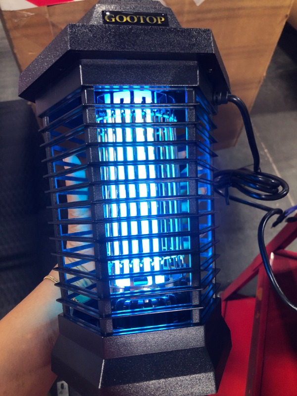 Photo 4 of ***USED***GOOTOP Bug Zapper Outdoor Electric, Mosquito Zapper, Fly Traps, Fly Zapper, Mosquito Killer, 3 Prong Plug, 90-130V, ABS Plastic Outer (Black)