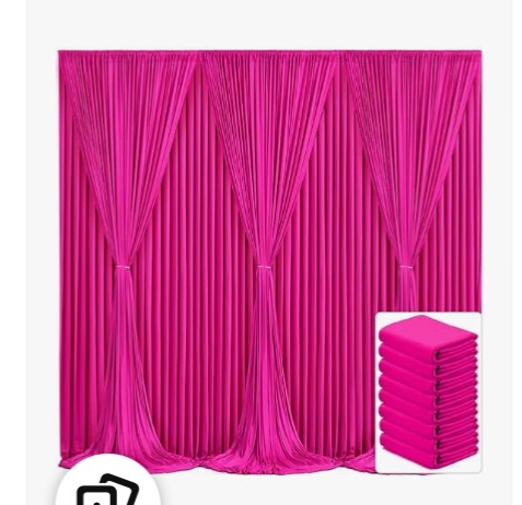 Photo 1 of 
8 Panels Hot Pink Backdrop Curtain  