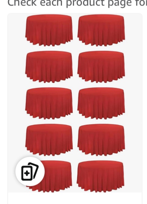 Photo 2 of  HASJOIN 10-Pack Red Ro... dding Party Tablecloth