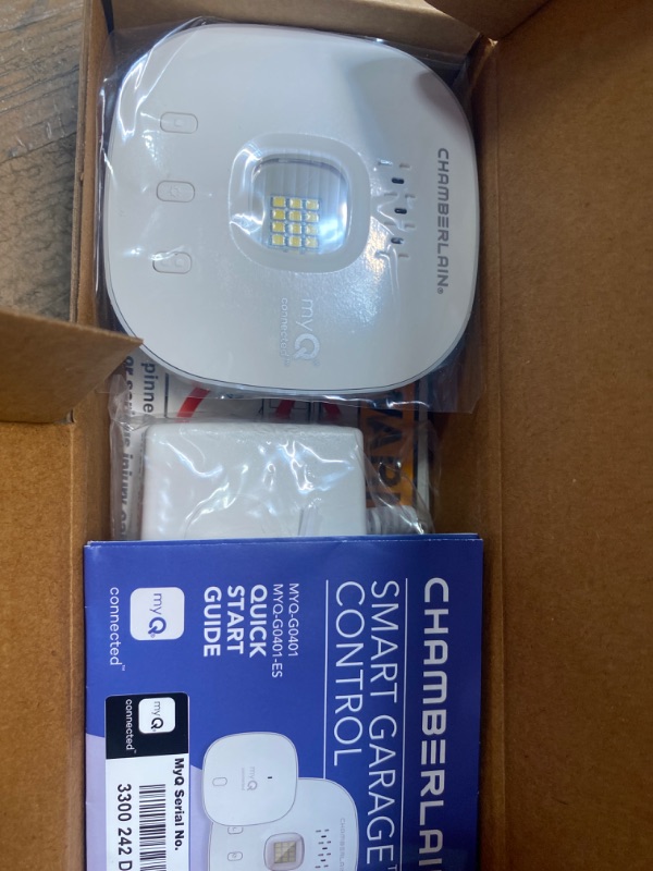 Photo 2 of CHAMBERLAIN Smart Garage Control - Wireless Garage Hub and Sensor with Wifi & Bluetooth - Smartphone Controlled, myQ-G0401-ES, White