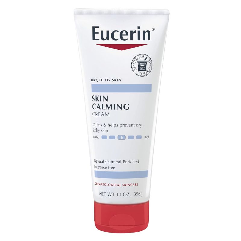 Photo 1 of ****USED**ALL SALES ARE FINAL***NO RETURNS*** Eucerin Skin Calming Cream - Full Body Lotion for Dry, Itchy Skin, Natural Colloidal Oatmeal Enriched - 14 oz. Tube