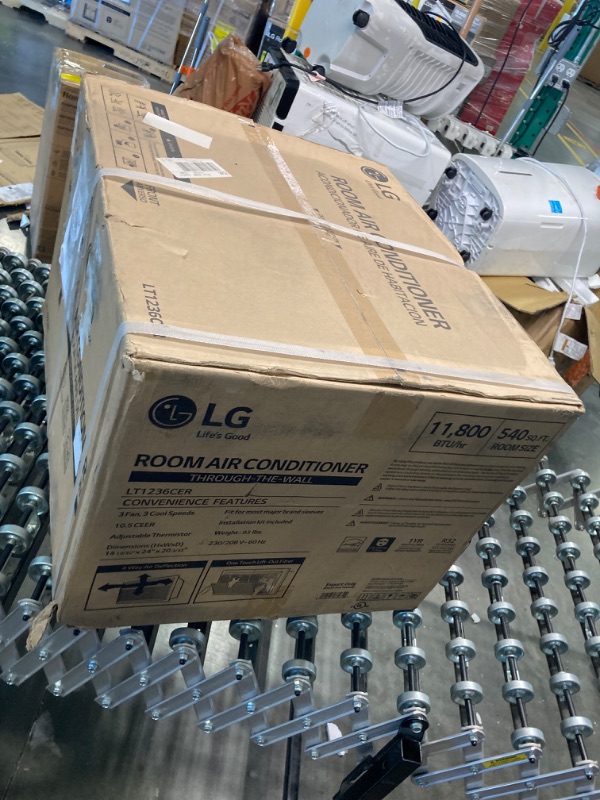 Photo 2 of ****USED** LG 11,800 BTU Through the Wall Air Conditioner, 230/208V, Cools up to 440 Sq. Ft. for Bedroom, Living Room, Apartment, with Remote, 3 Cool & Fan Speeds, Wall AC Unit, White 12000 BTU Cool Only 230V