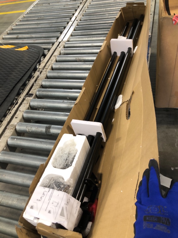 Photo 3 of ***USED** KAMANINA 1 Inch Double Curtain Rod 72 to 144 Inches (6-12 Feet) Telescoping Black Curtain Rods for Windows 69 to 140 Inches, Heavy Duty Drapery Rods with Square Finials 72-144'' Black