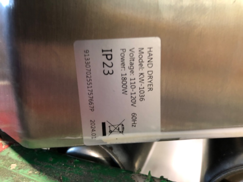 Photo 4 of ** loose screws*+
Goetland Stainless Steel Commercial Hand Dryer 1800w Automatic High Speed Heavy Duty Dull Polished Sliver