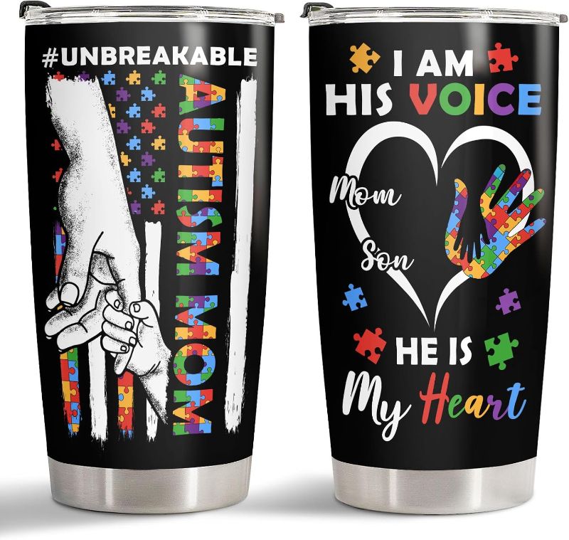 Photo 1 of ** different design**
3 Autism Mom Gifts, Autism Aweness Coffee Mug for Autism Mom Birthday Gifts from Daughter Son, Stainless Steel Reusable Insulated Tumbler 20 oz Autism Mom 2