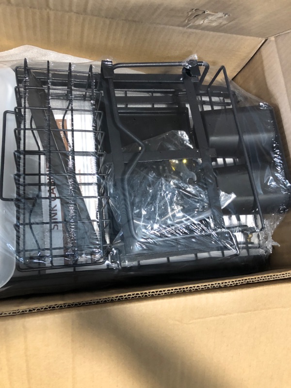 Photo 1 of Over The Sink Dish Drying Rack 3 Tier Large Dish Rack Metal Over The Counter Dish Drying Rack for Kitchen Sink Shlef Adjustable (28.34"-31.49") (Black) A-matte Black Elegance