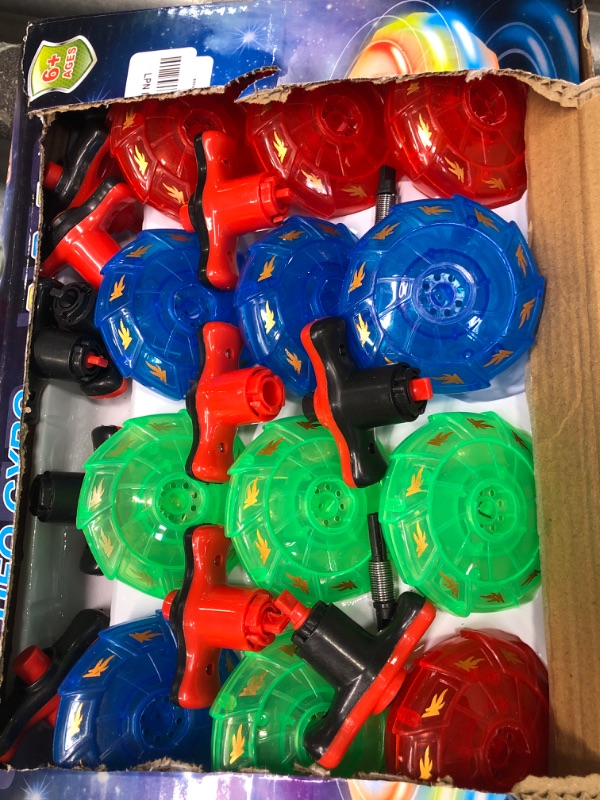 Photo 1 of 12-Pack Light Up Spinner Tops - UFO Spinning Tops with Gyroscope, LED Flashing Toy Bulk Novelty Party Favors & Fun Stocking Stuffers, Goodie Bag Fillers for Kids