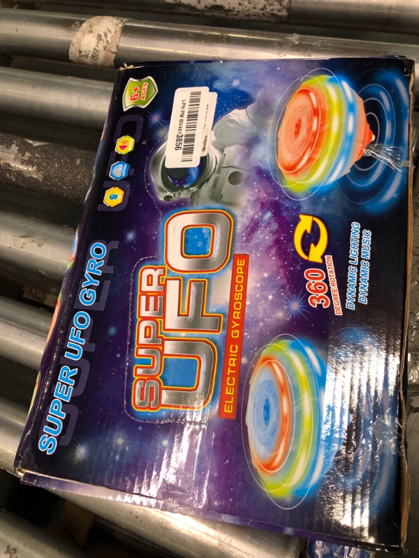 Photo 1 of 12-Pack Light Up Spinner Tops - UFO Spinning Tops with Gyroscope, LED Flashing Toy Bulk Novelty Party Favors & Fun Stocking Stuffers, Goodie Bag Fillers for Kids