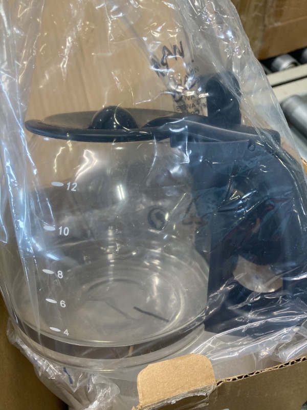 Photo 1 of 12-Cup Replacement Coffee Carafe Compatible with Mr. Coffee Coffee maker Pot, Replace Part# PLD12 PLD12-RB Series, Black Handle