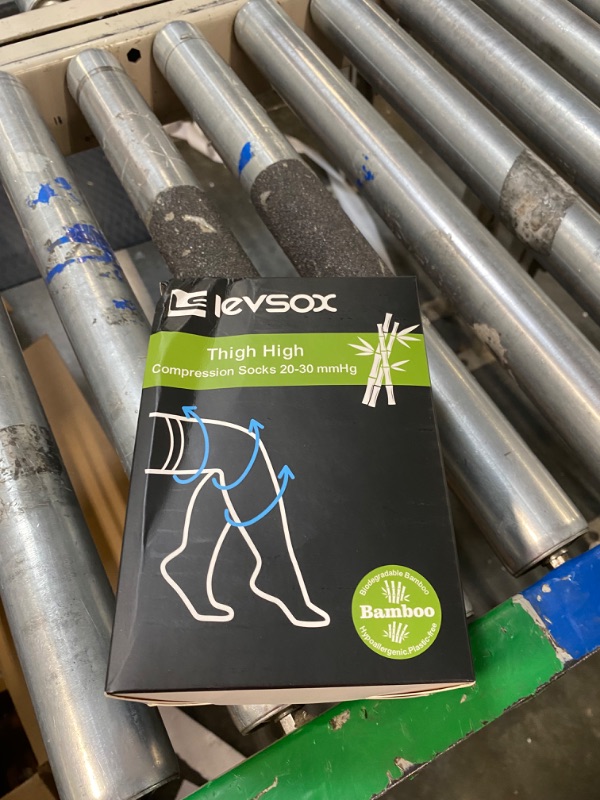 Photo 1 of LEVSOX Thigh High Compression Socks for Women and Men 20-30 mmHg Over the Knee Compression Stockings, Close Toe, 3 Pair