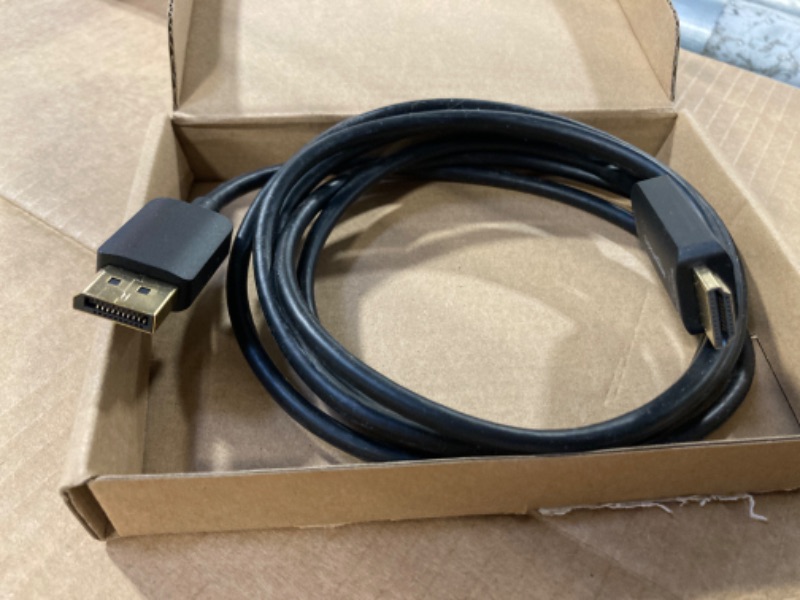 Photo 2 of Amazon Basics Uni-Directional DisplayPort to HDMI Display Cable 4K@60Hz - 6 Feet, Monitor 6 Feet Cable