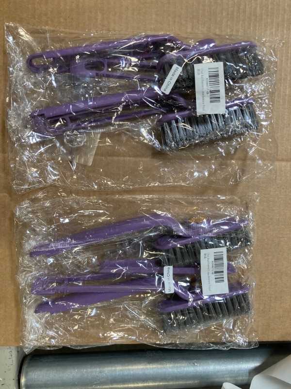 Photo 2 of 2 bags bundle of 2 Pack Multi-Function Rotating Crevice Cleaning Brush,Hard Bristle Crevice Gap Cleaning Brush, 360 Degree Household Cleaning Tool for Cleaning Kitchen Bathroom (Purple)