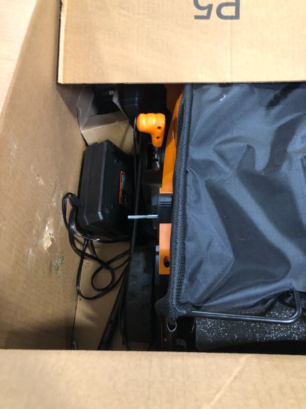 Photo 5 of **FOR PARTS ONLY** LawnMaster CLMF4815E 48V MAX* 15-inch Brushless Cordless Mower with 2X24V MAX* 4.0Ah Battery and a Dual Charger Orange